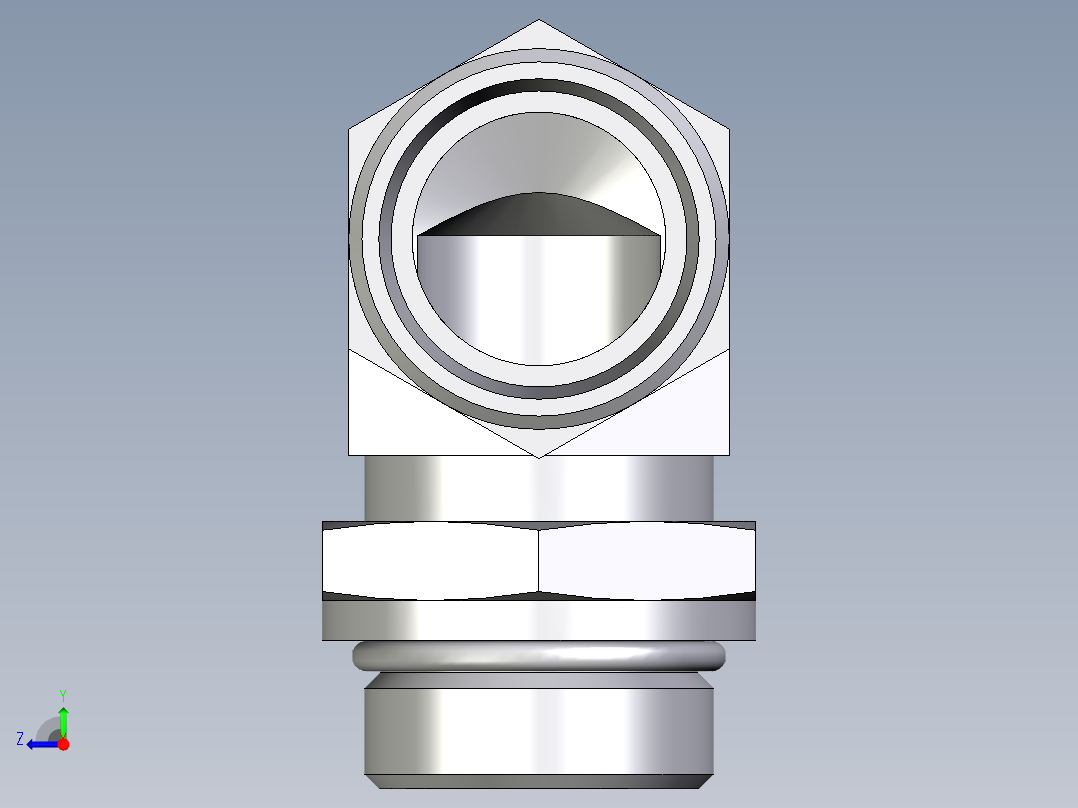 卡套式工业通用硬管接头EO_Adjustable_Locknut_elbow_WEE28LMOROMDCF右视图