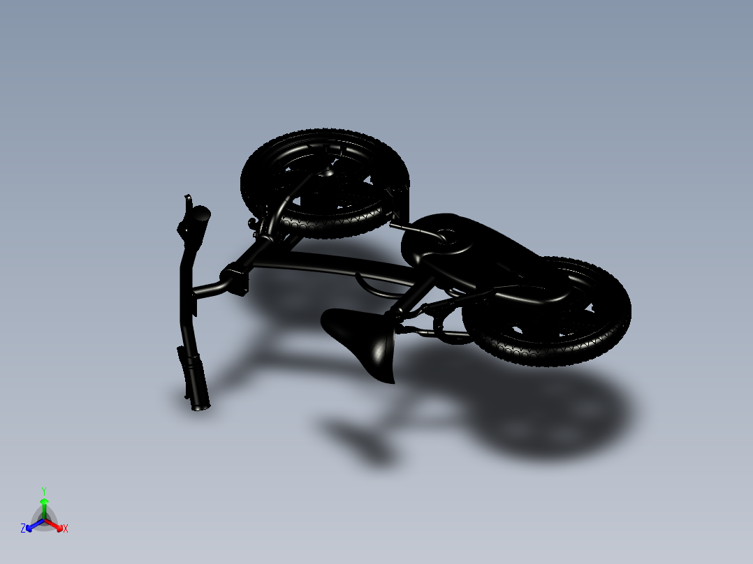 70---儿童自行车模型图设计sw2017三维图纸模型设计图纸