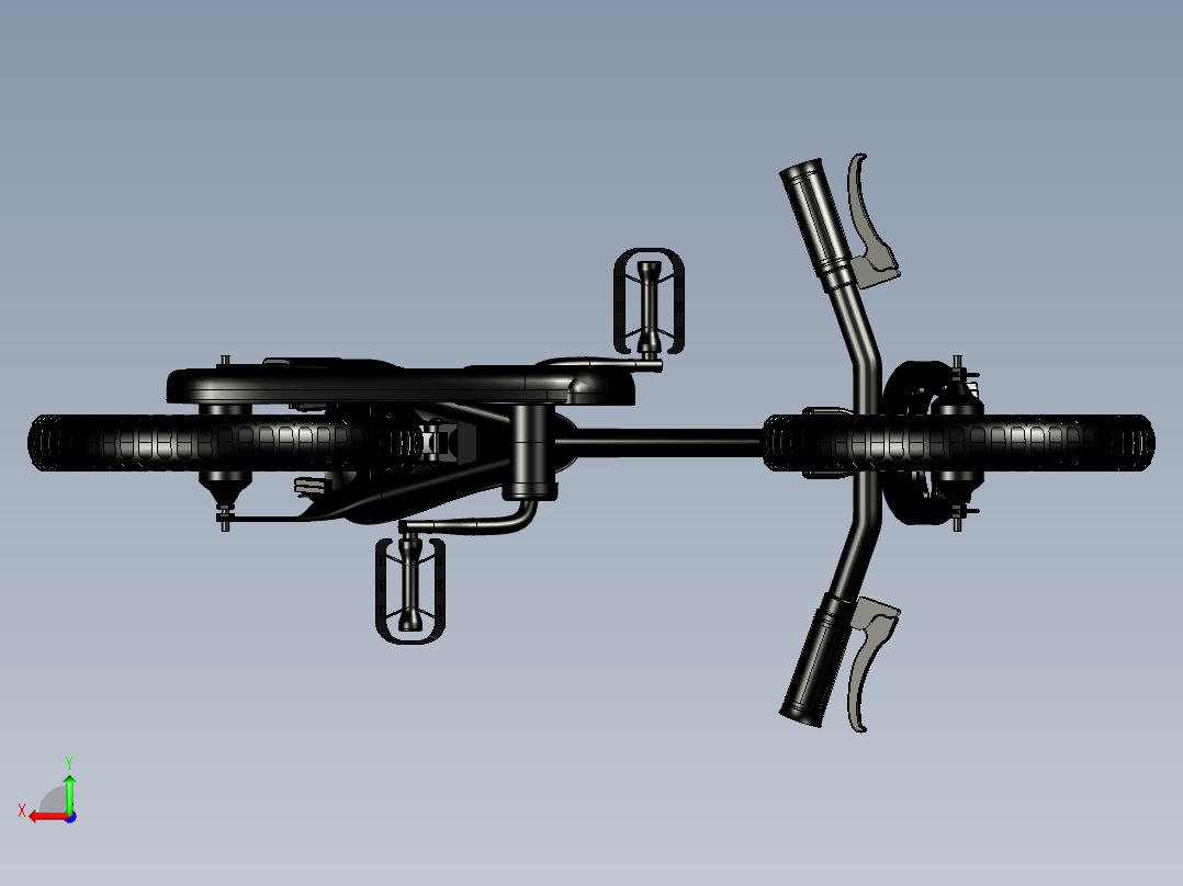 70---儿童自行车模型图设计sw2017三维图纸模型设计图纸后视图