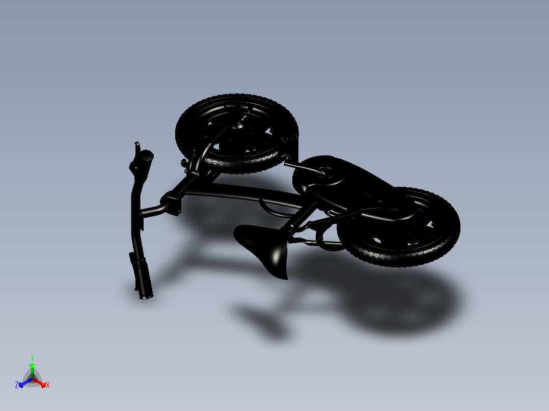 70---儿童自行车模型图设计sw2017三维图纸模型设计图纸正等轴测图