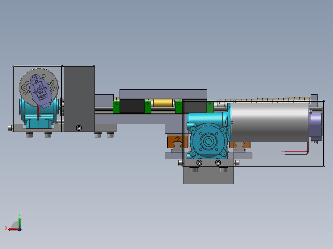 X,Y轴数控操作台设计模型后视图