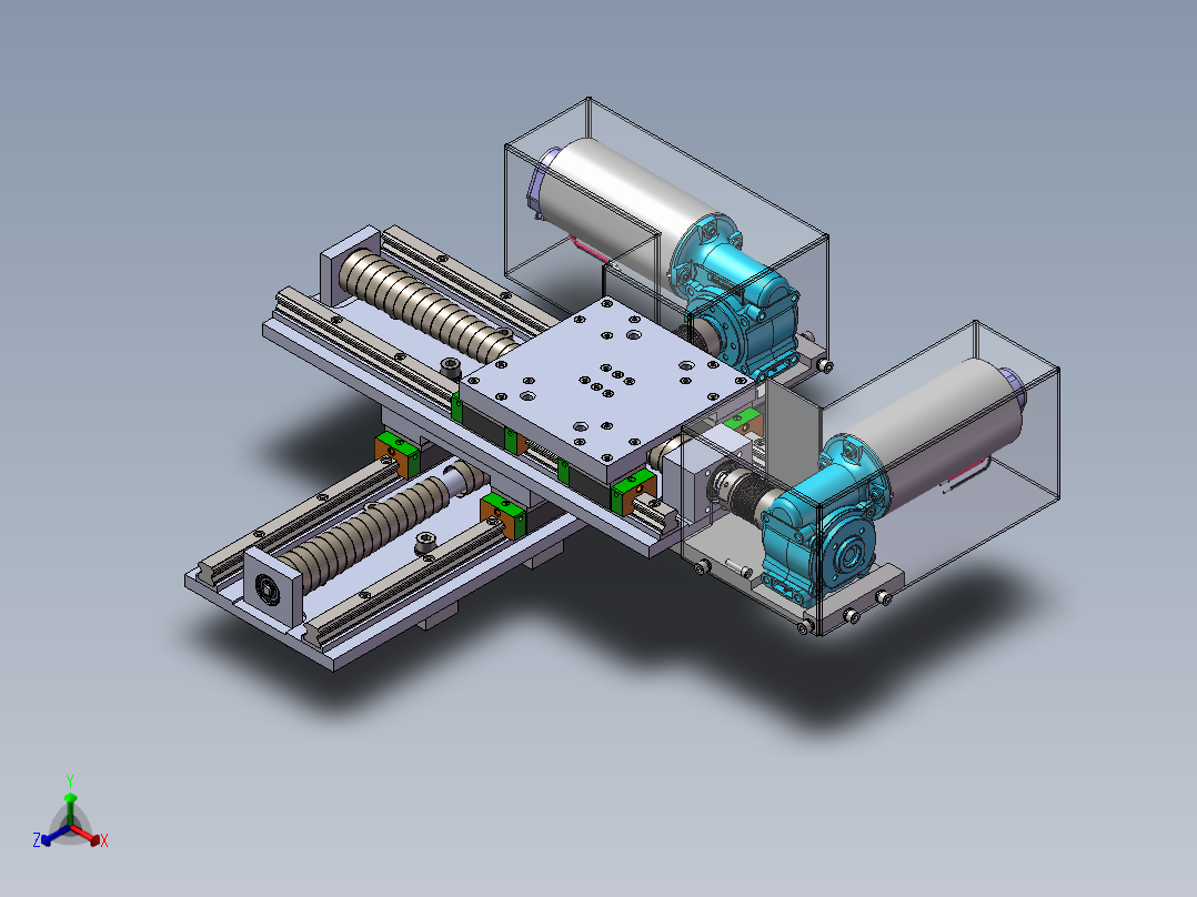 X,Y轴数控操作台设计模型正等轴测图