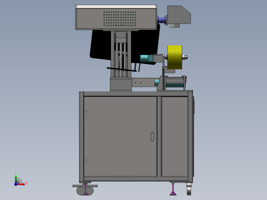 标签自动镭雕设备（sw18可编辑+工程图+bom）前视缩略图