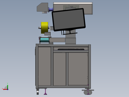 标签自动镭雕设备（sw18可编辑+工程图+bom）后视缩略图