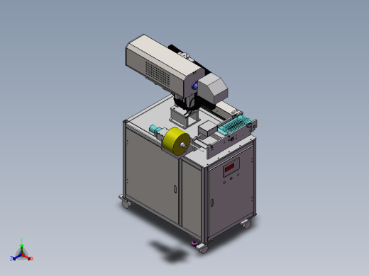 标签自动镭雕设备（sw18可编辑+工程图+bom）正等轴测缩略图
