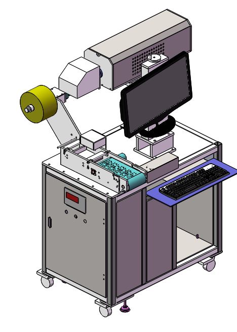 标签自动镭雕设备（sw18可编辑+工程图+bom）