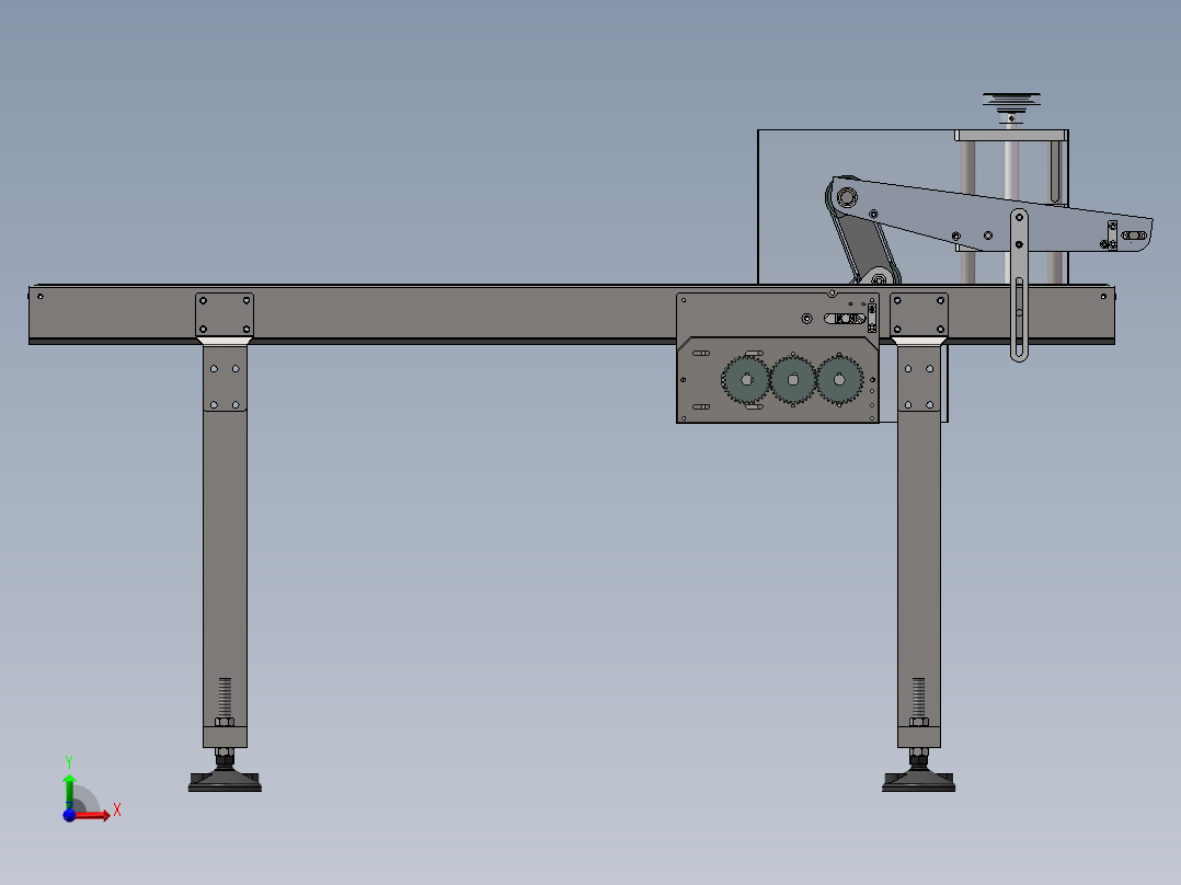 分页双层皮带机sw16可编辑前视图