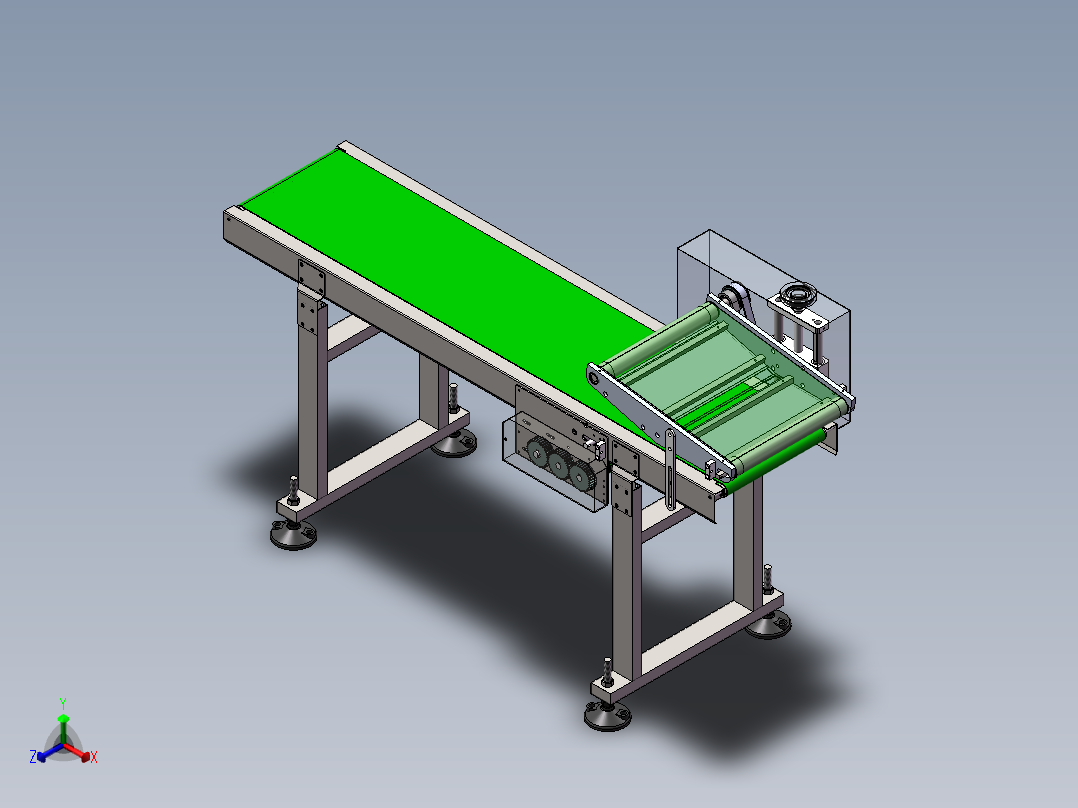 分页双层皮带机sw16可编辑正等轴测图