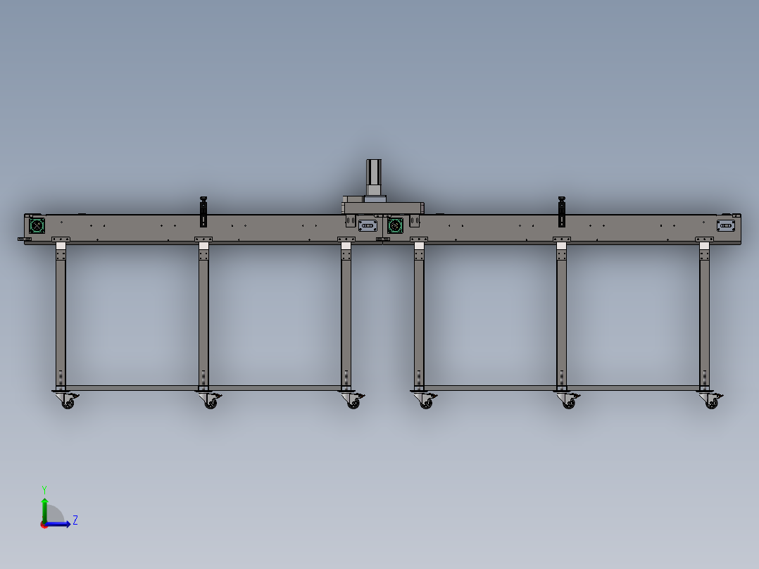 夹瓶子输送带sw16可编辑左视图