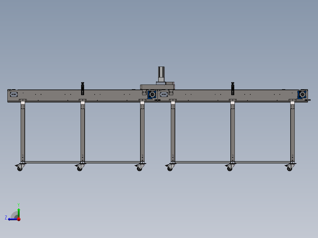 夹瓶子输送带sw16可编辑右视图