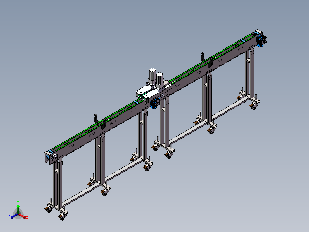 夹瓶子输送带sw16可编辑正等轴测图