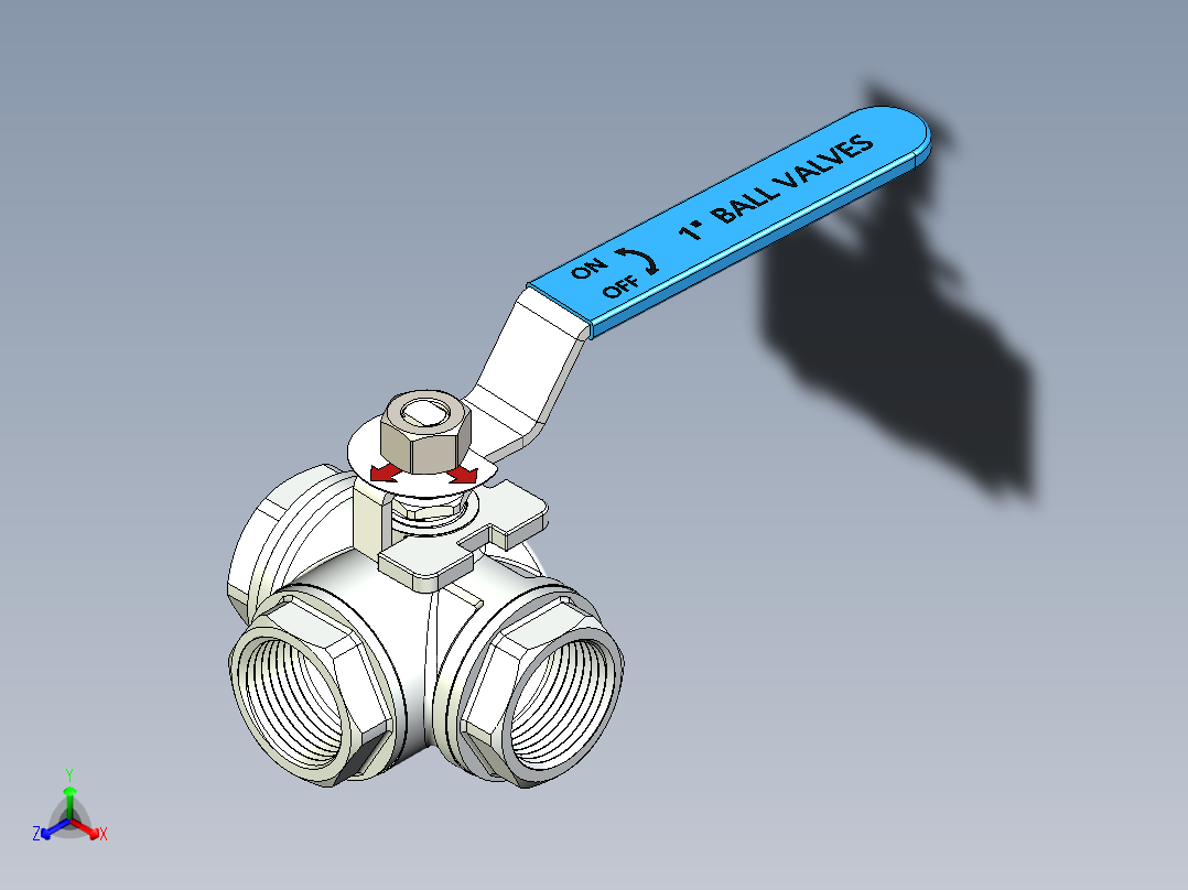 全304不锈钢T型1寸三通球阀