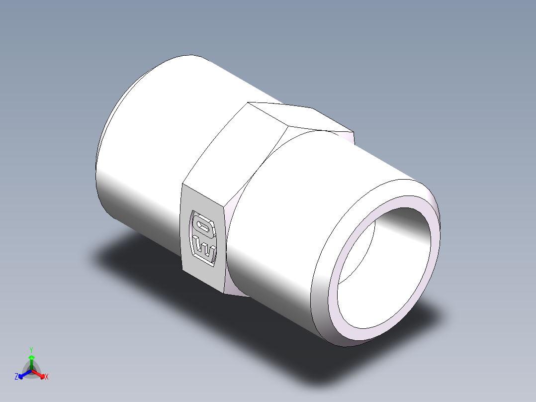直通接头-G、1C-14正等轴测图