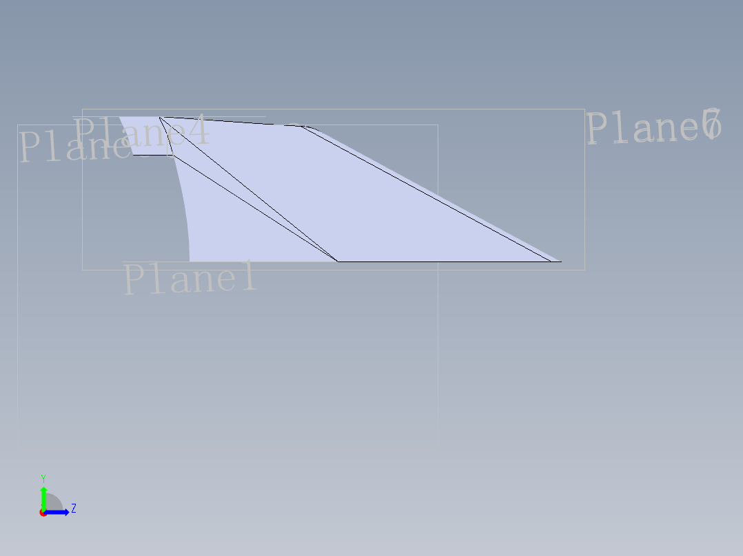 汽车尾翼左视图