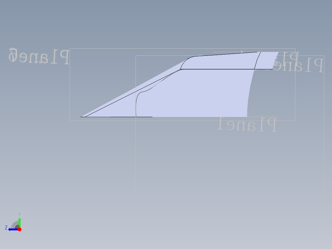 汽车尾翼右视图
