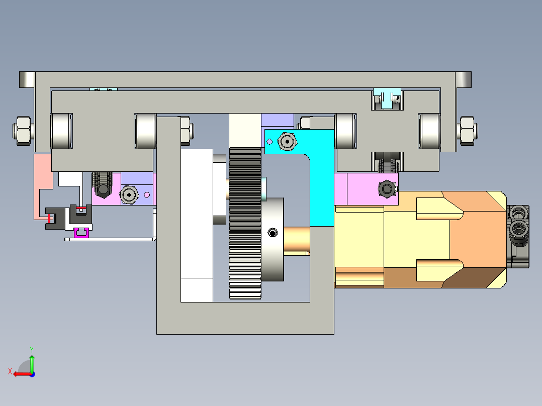 伸缩货叉后视图