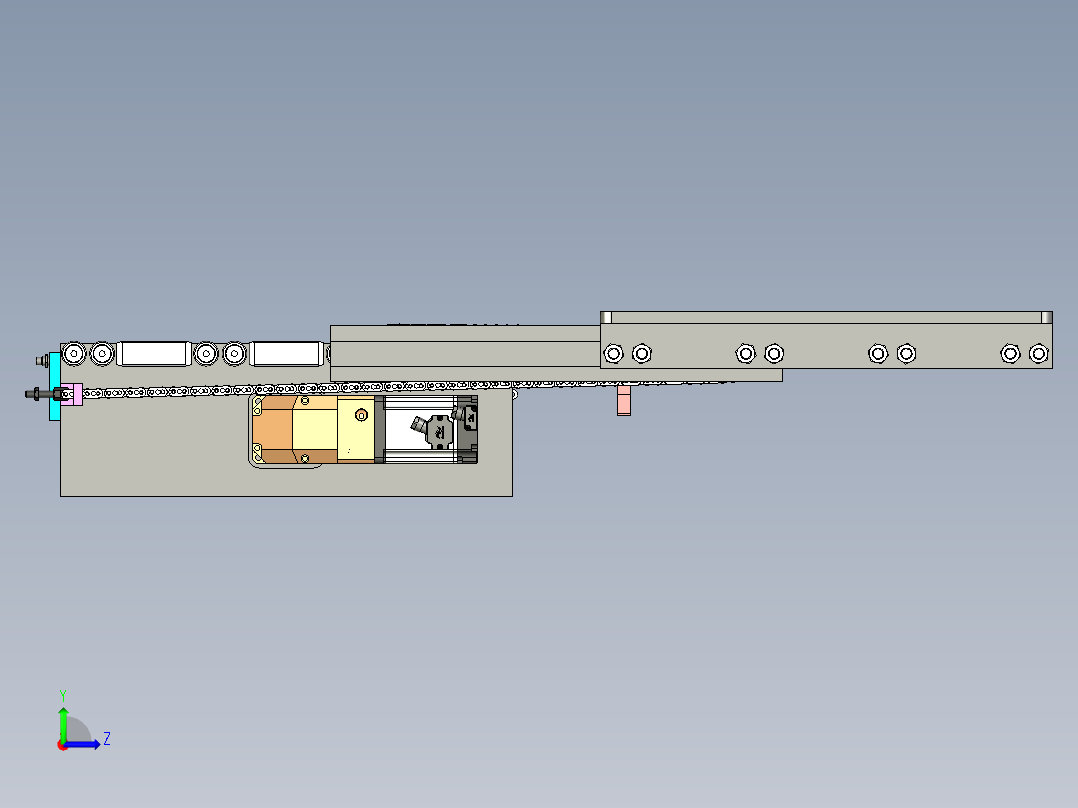 伸缩货叉左视图