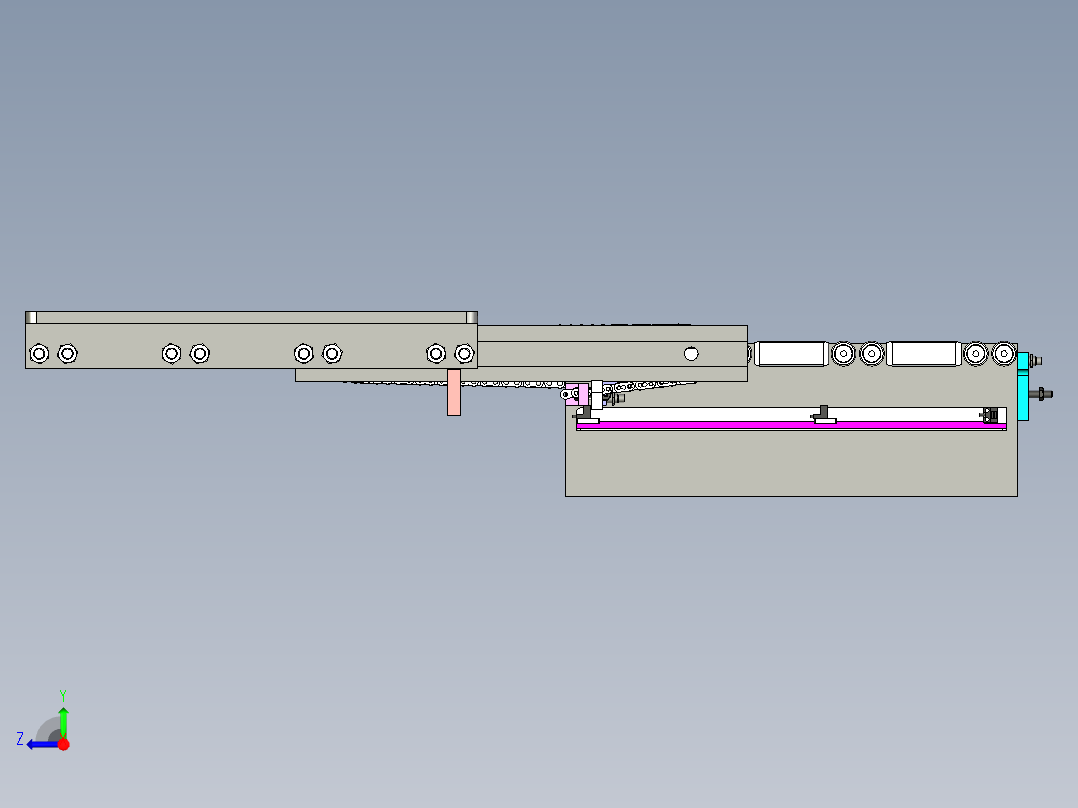 伸缩货叉右视图