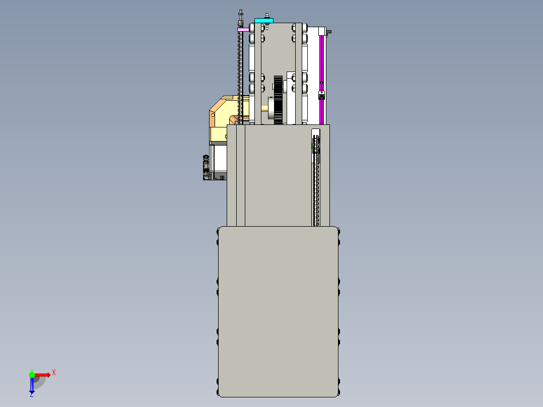 伸缩货叉俯视图
