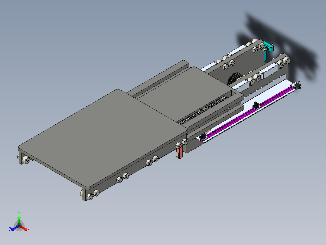 伸缩货叉正等轴测图