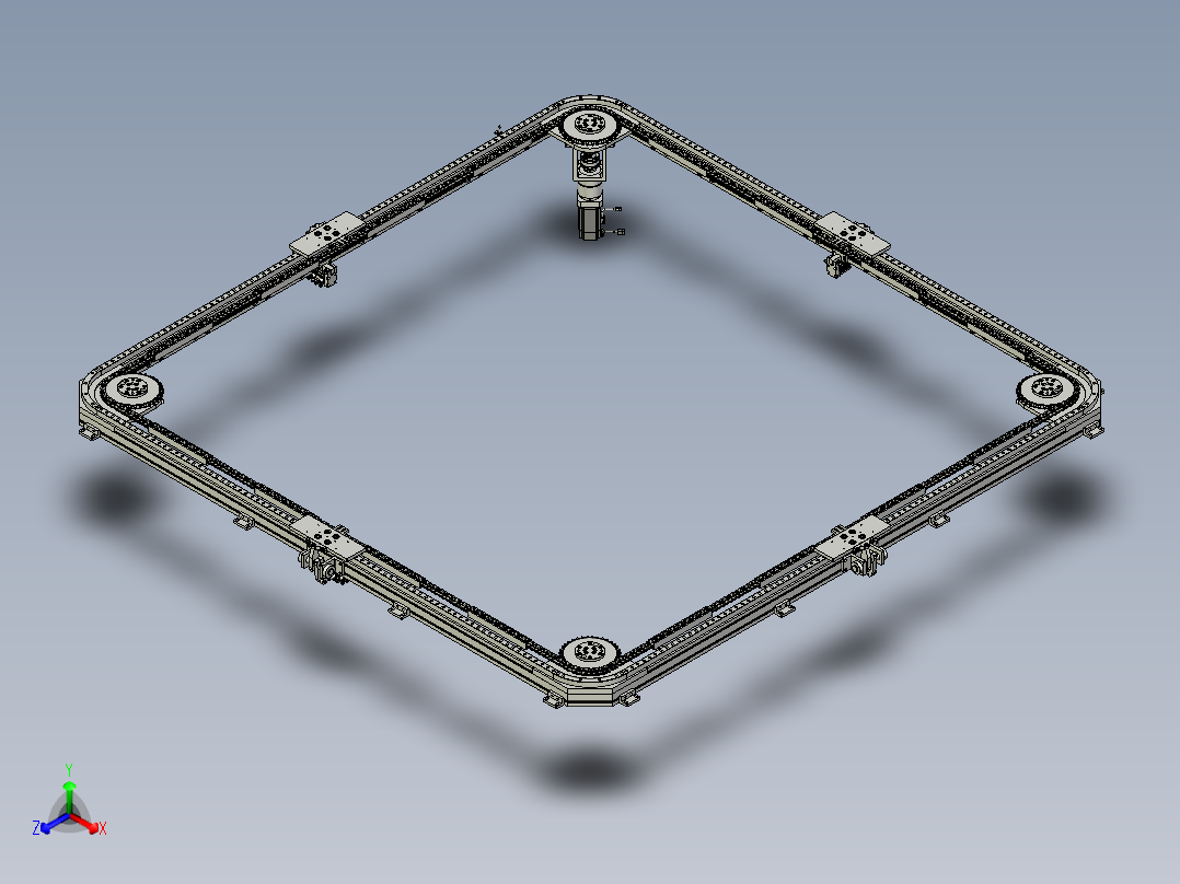 4工位矩形环形导轨非标自动化链条