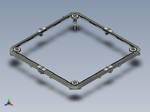 4工位矩形环形导轨非标自动化链条
