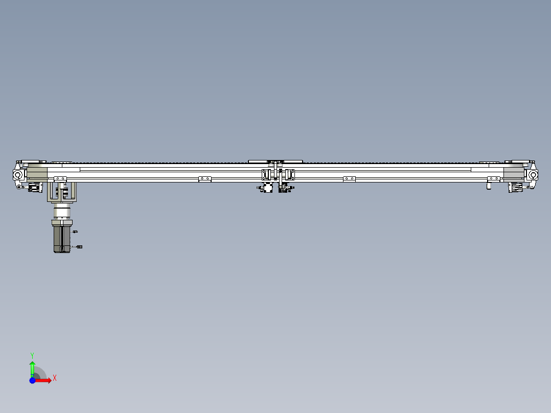 4工位矩形环形导轨非标自动化链条前视图