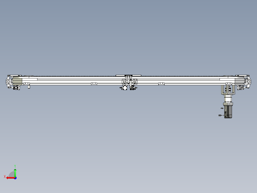 4工位矩形环形导轨非标自动化链条后视图