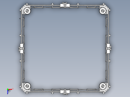 4工位矩形环形导轨非标自动化链条俯视缩略图