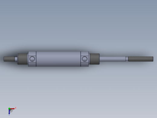 螺纹类型 气缸（圆形后安装 - 双杆） 25x10x50 mm俯视缩略图