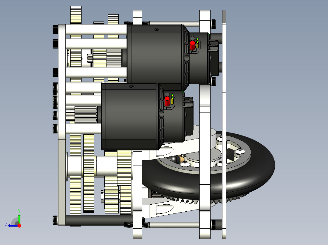 倒转转向右视图