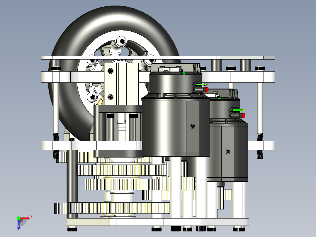 倒转转向俯视图
