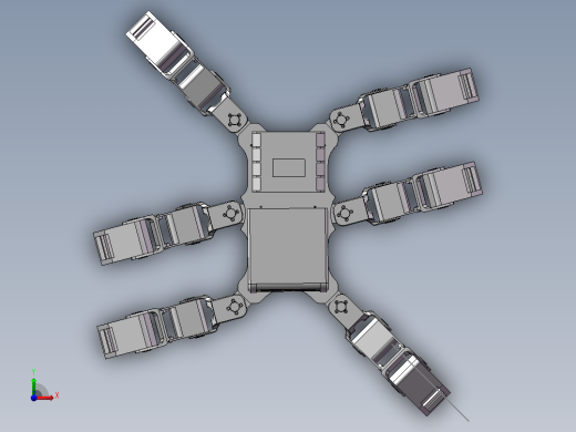 装配零件六足机器人前视缩略图
