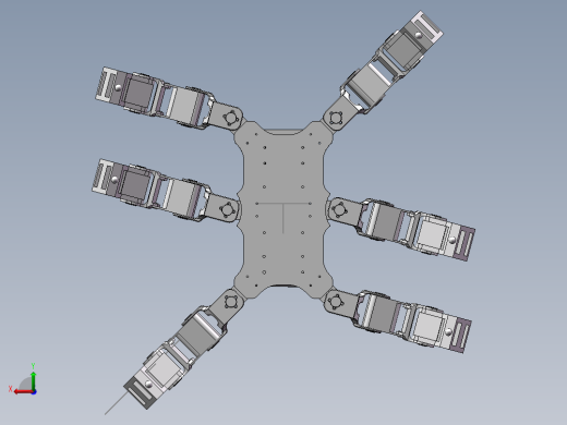 装配零件六足机器人后视缩略图
