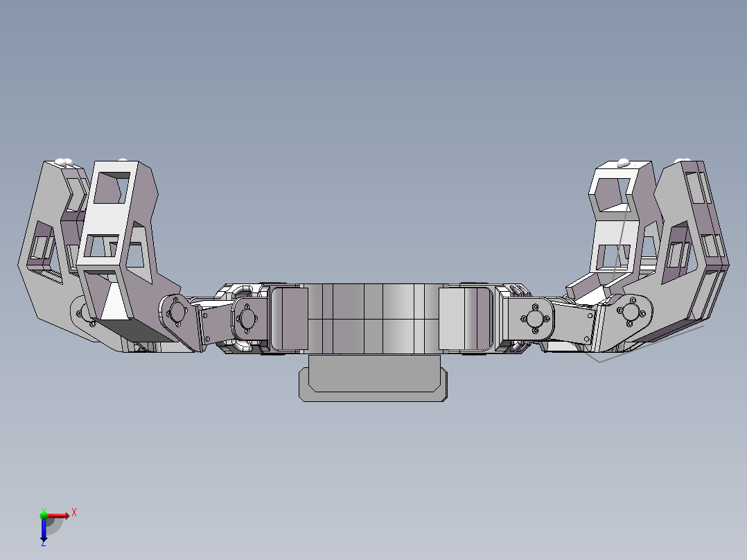 装配零件六足机器人俯视图