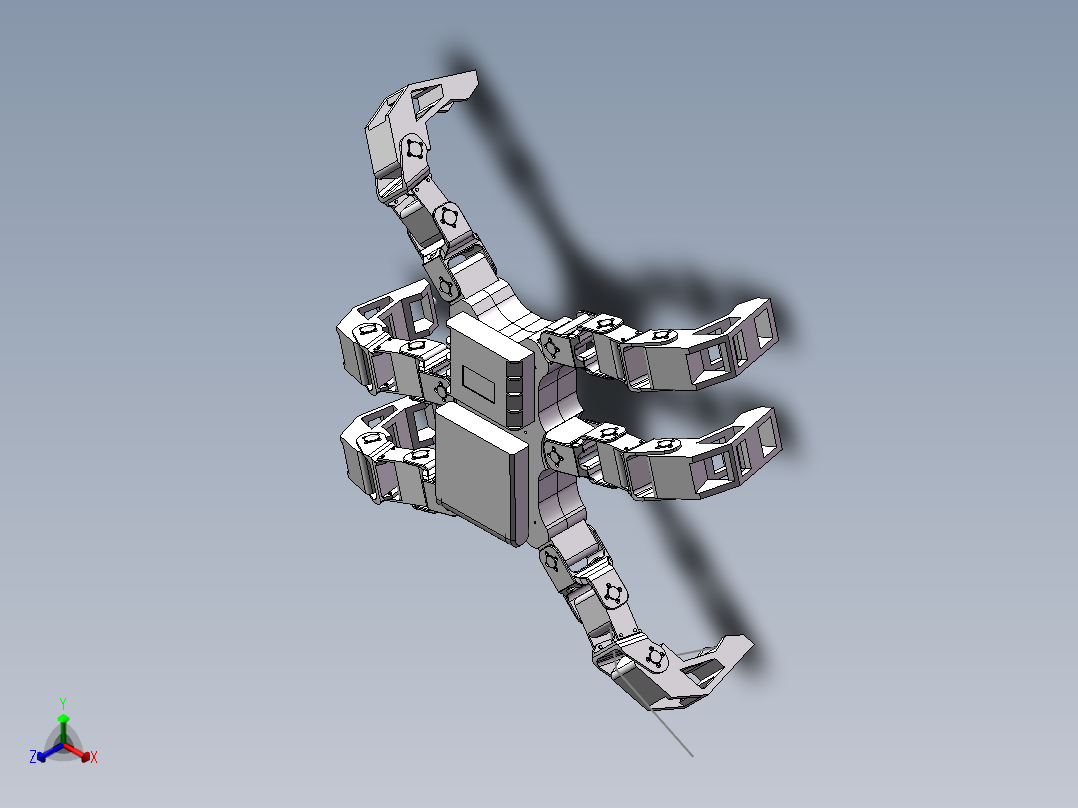 装配零件六足机器人正等轴测图