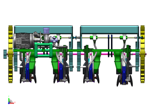 四行气吸式玉米播种机-三维SW前视缩略图