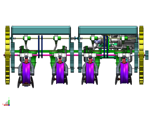 四行气吸式玉米播种机-三维SW后视缩略图