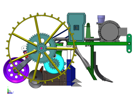 四行气吸式玉米播种机-三维SW左视缩略图
