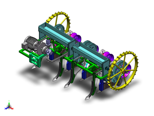 四行气吸式玉米播种机-三维SW正等轴测缩略图