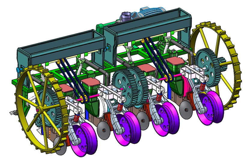 四行气吸式玉米播种机-三维SW