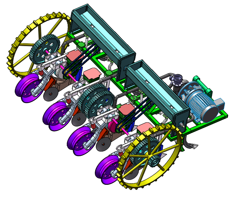 四行气吸式玉米播种机-三维SW