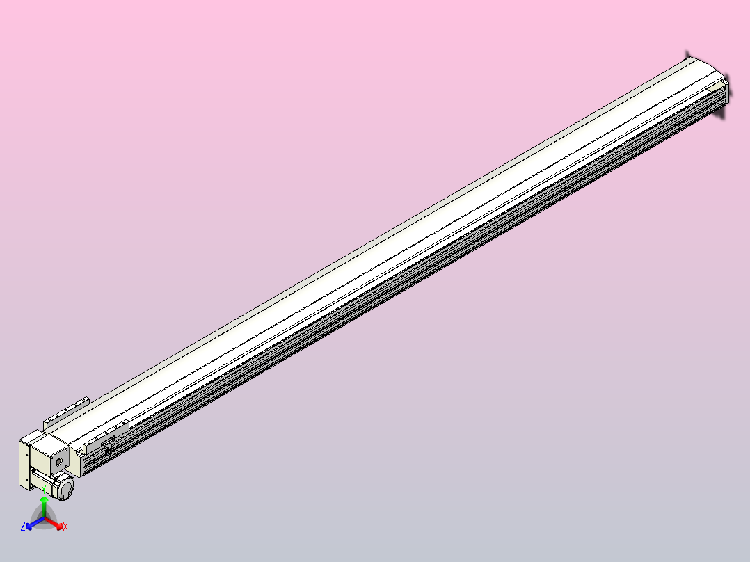 皮带直线轴半封闭可选导轨TPA-HNB-202D-140-L2700-LP-Y-P75-N3正等轴测图