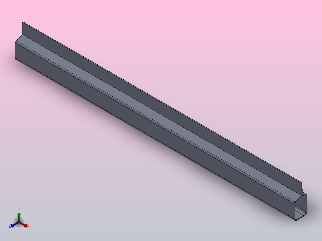 多套GBT6726汽车用冷弯型钢3D模型Solidworks设计主视图