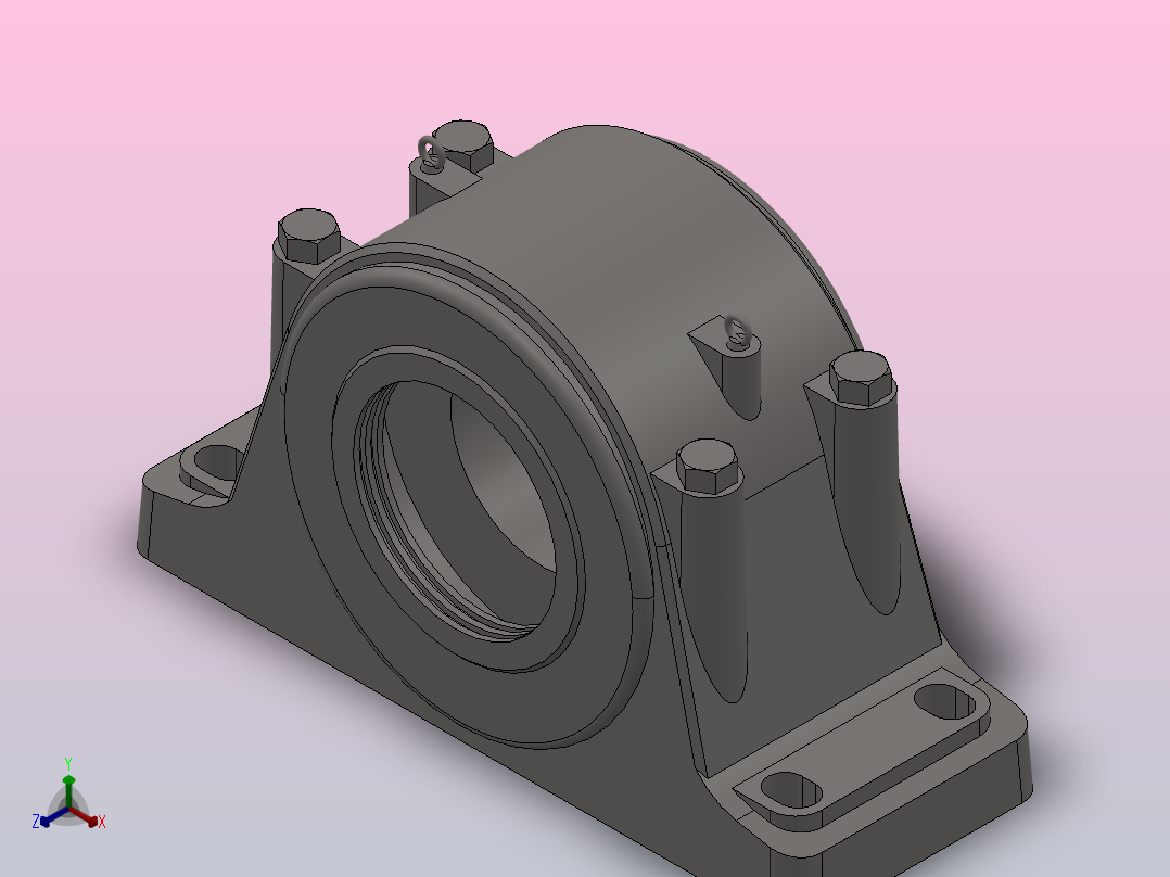 异径孔四螺柱轴承座_SD248主视图