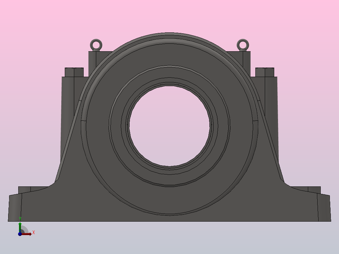 异径孔四螺柱轴承座_SD248前视图