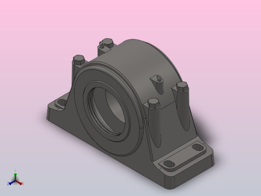 异径孔四螺柱轴承座_SD248正等轴测缩略图