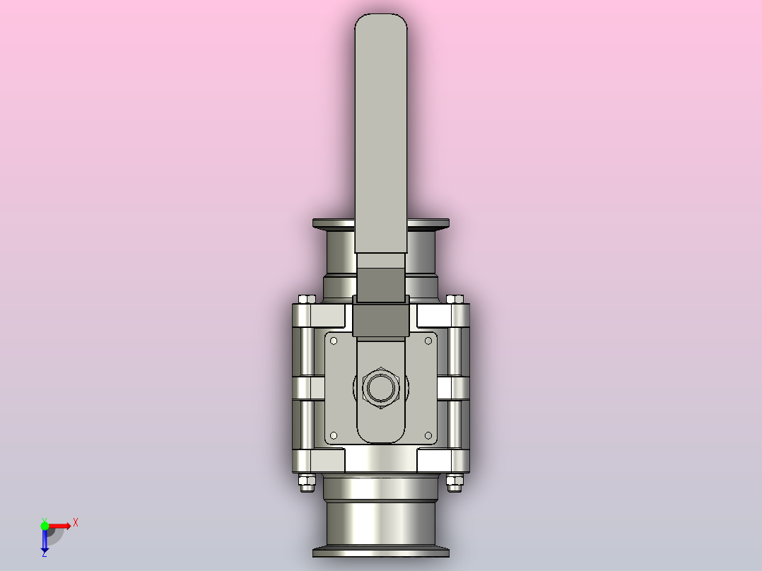 卫生级不锈钢全流量球阀[卫生级不锈钢全流量球阀-2]俯视图