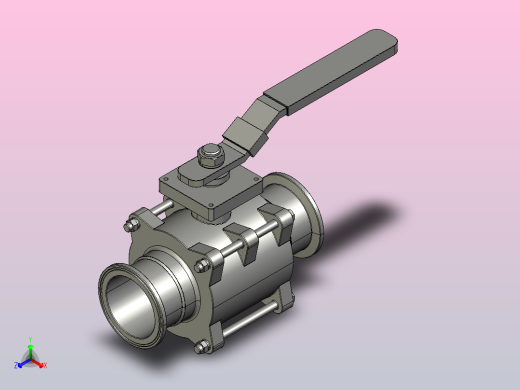 卫生级不锈钢全流量球阀[卫生级不锈钢全流量球阀-2]正等轴测缩略图