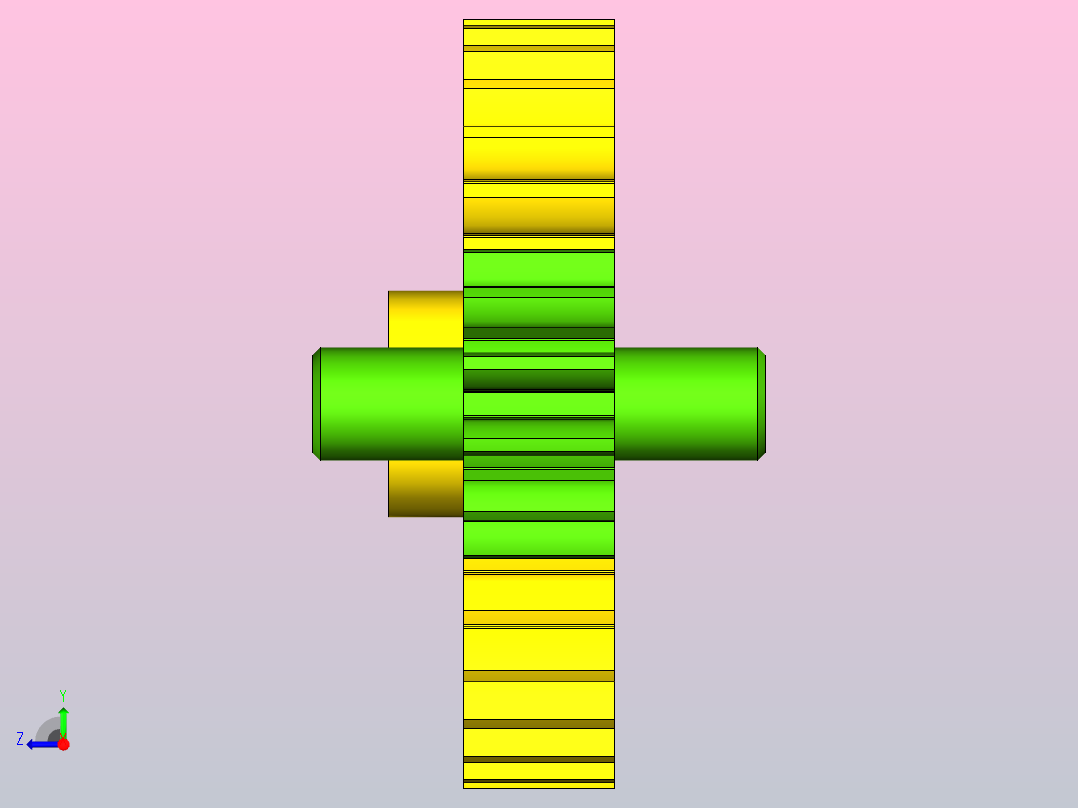 动画直齿轮传动右视图